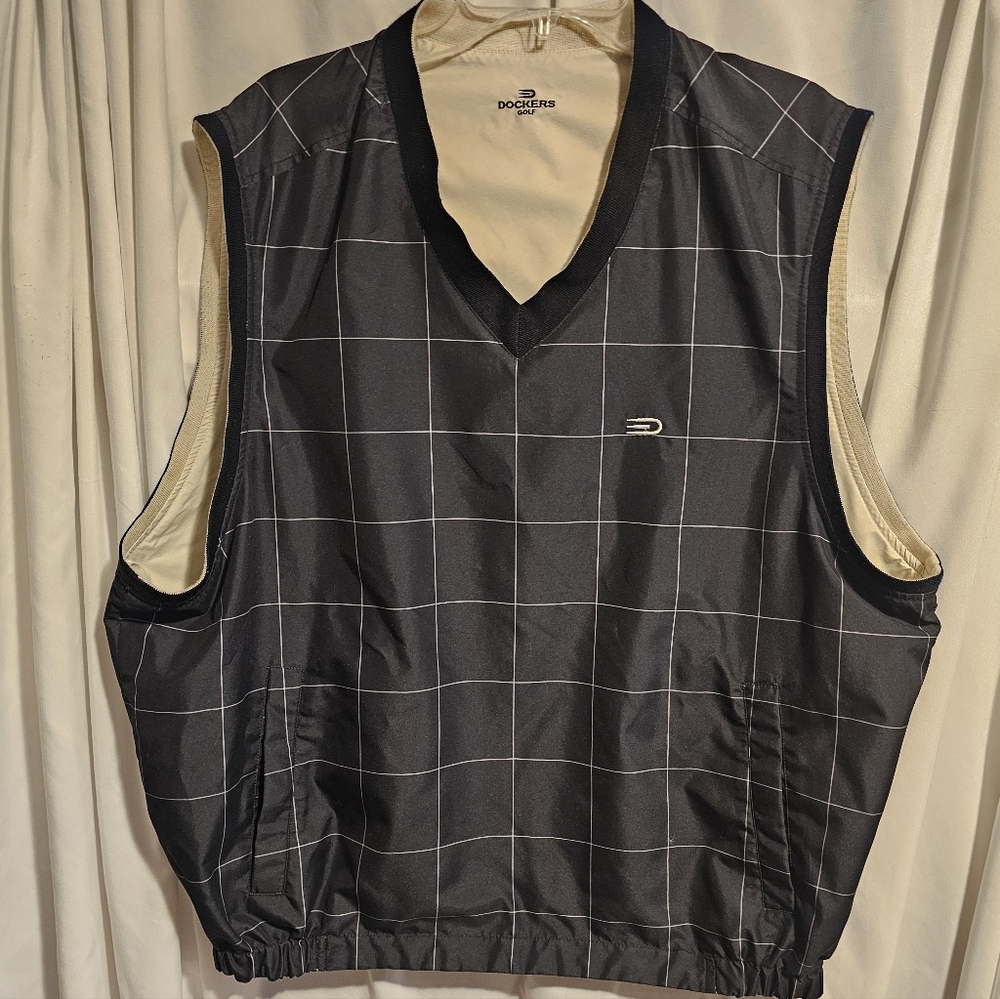 Dockers Men's BLUE Reversal Pattern Vest XL